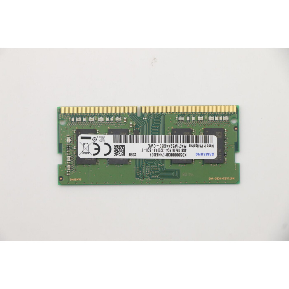 Lenovo Sodimm Memory Module 4Gb Capacity Ddr4-3200 Speed 1.2V Voltage Cl22 Timing Designed For Laptops.