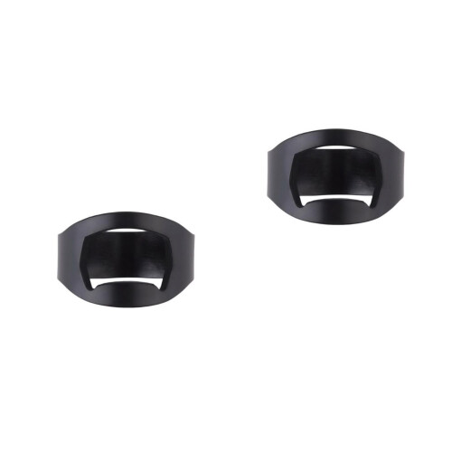 2Pcs Compact Finger Ring Black Bottle Opener Tool 2