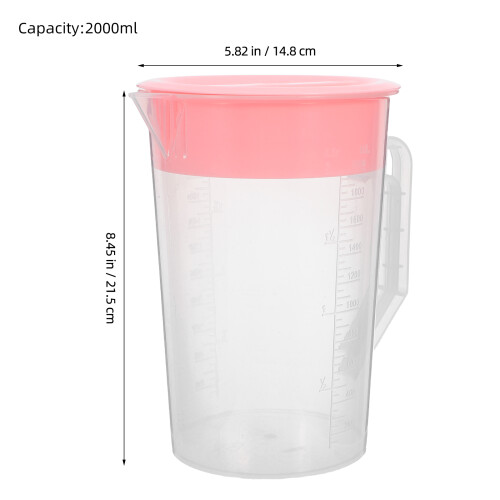 2L De Cuisine Rose Couvercle Gradué Grand Volume