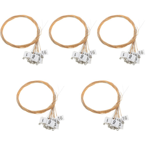 5Ensembles Cordes De Remplacement Lyre En Acier Et Cuivre Clair 1