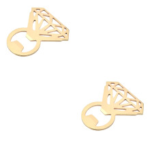 4Pcs Diamond Shape Opener Metal Bottle Opener Beige
