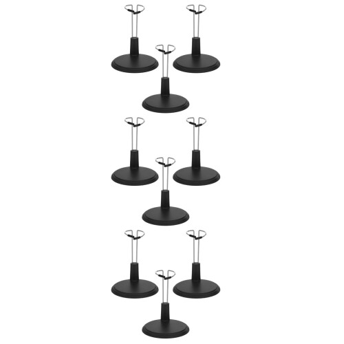 9Pièces Support Polyvalent Pour Figurines Et Poupées Base Élargie Noir 1