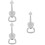 3Pcs Unique Guitar Shape Metal Bottle Openers Silver Keychain 6