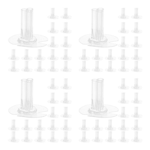 120Pcs Clear Plastic Flower Stand with Adhesive Backing for Daily Use
