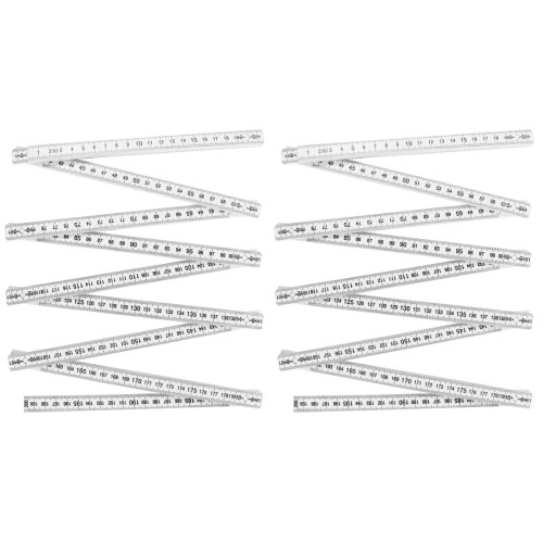 2Pièces Règle Pliante Blanche Plastique Double Face Précise Mesure 1