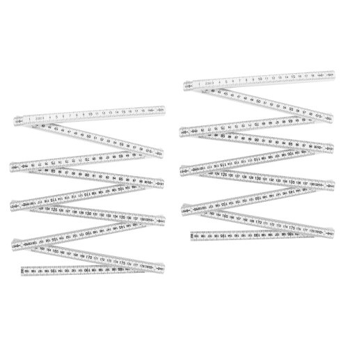 2Pièces Règle Pliante Blanche Plastique Double Face Précise Mesure 2