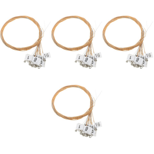 4Sets Light Yellow Brass Lyre Strings Set Bass Use Musical Accessories 1