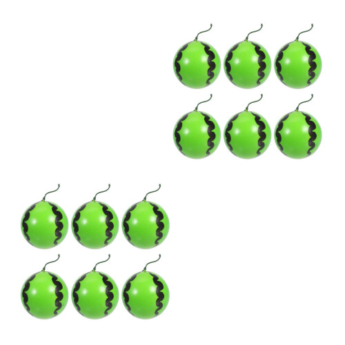 12Pcs Realistic Foam Watermelon Ornaments Green Artificial Fruit Decor