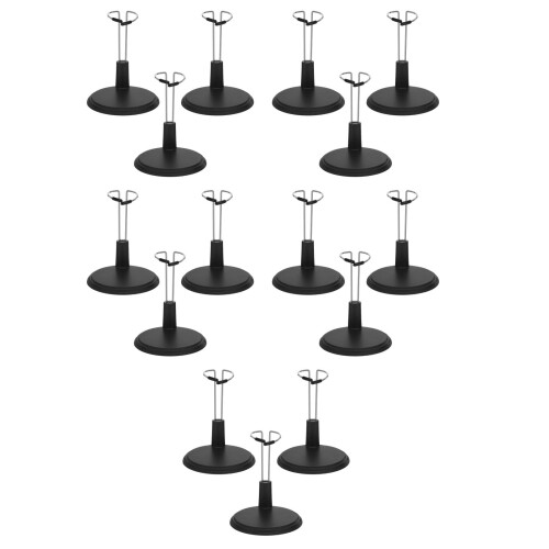 15Pcs Durable PVC Figure Display Stands Black Adjustable Toy Holders 1