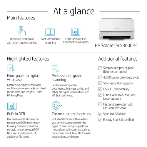 HP HP ScanJet Pro 3000 s4 Sheet-feed Scanner 2