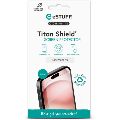 eSTUFF INFINITE iPhone 16 Screen Protector. Titan ShieldÂ 2