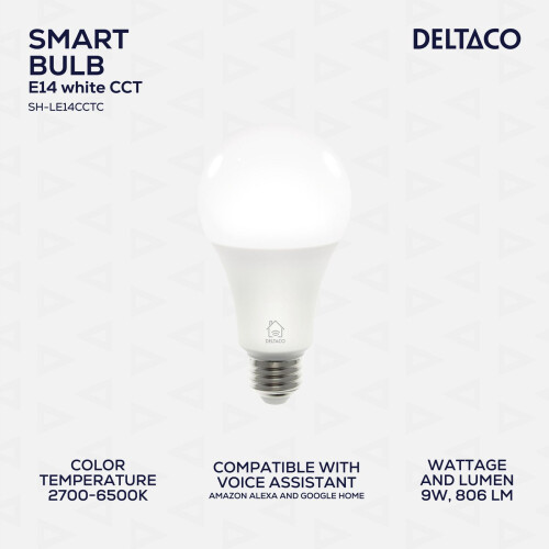 Deltaco SMART HOME SH-LE27CCTC LED bulb E27 9W 2