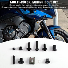 Kit de 195 Vis, Écrous et Clips de Fixation en Aluminium pour Carénage de Moto.