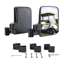 Golfwagen-Seitenspiegel Ohne Bohren, Universeller Rückspiegel für 0,75"-1,25"-Vierkantschienen, Klappbar