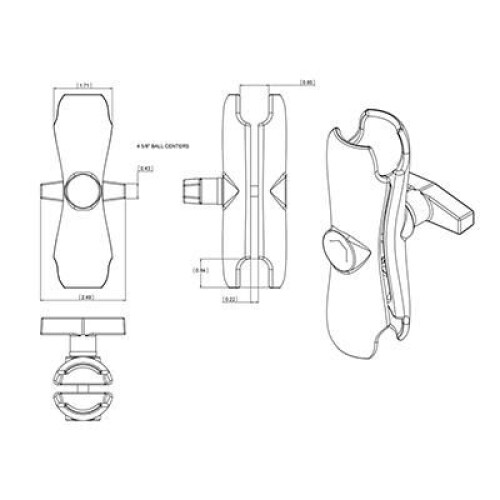 RAM MOUNT Medium mounting arm RAM-201U 2