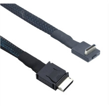 Câble Actif de Données SSD OcuLink PCIe PCI-Express SFF-8611 4i 42P Droit Vers OcuLink SFF-8611 4I Coudé à 90 (0,5 M)