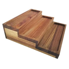 3-Laags Kruidenrek van Hout, Stabiel Opbergrek voor Kruidenflesjes op Het Aanrecht, Kruidenkast, Voorraadkast