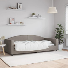 Sofa z funkcją spania, kolor taupe, 90x200 cm, obita tkaniną