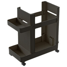 Chariot de Rangement à Roulettes pour Équipement de Gym - Double Niveau de Rangement pour Outils de Fitness - Noir