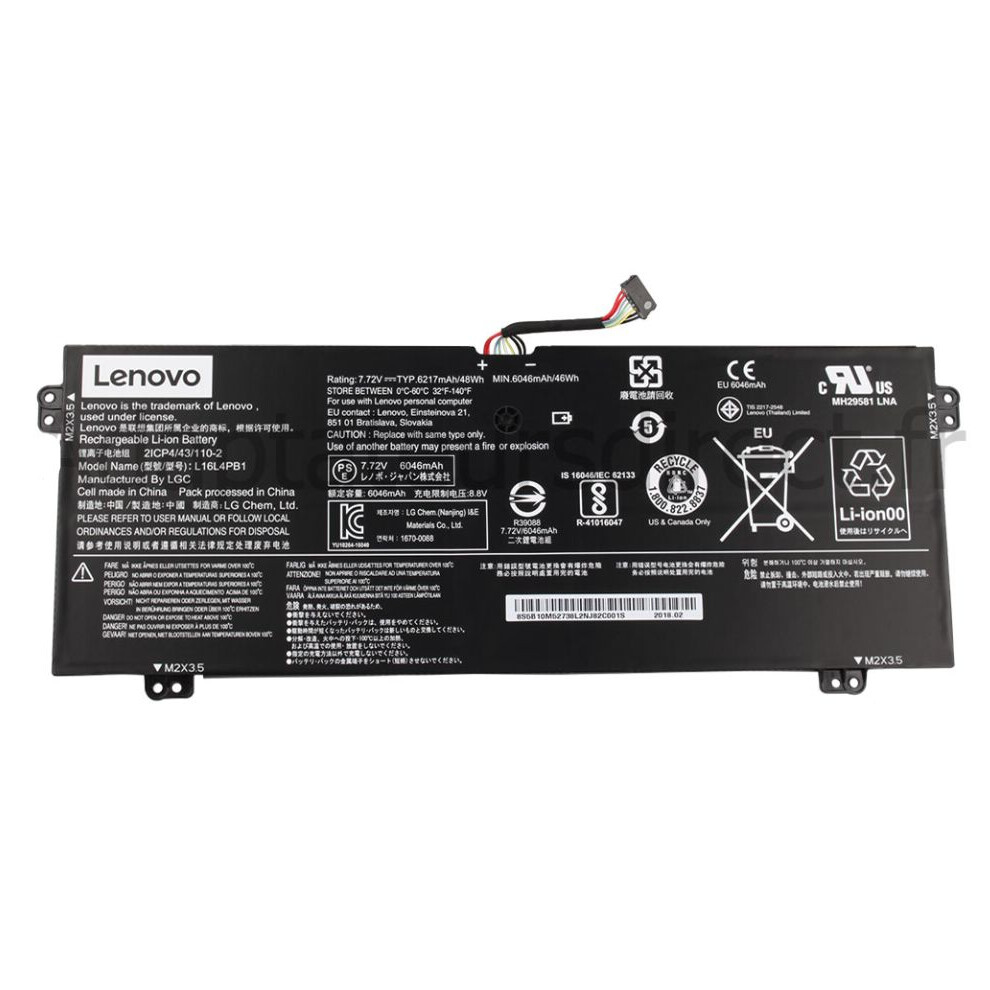 Lenovo Lithium-Ion Battery 48Wh Capacity 4 Cells 7.68V Voltage Designed For Lenovo Ideapad Yoga 730-13Ikb. 5706998882554