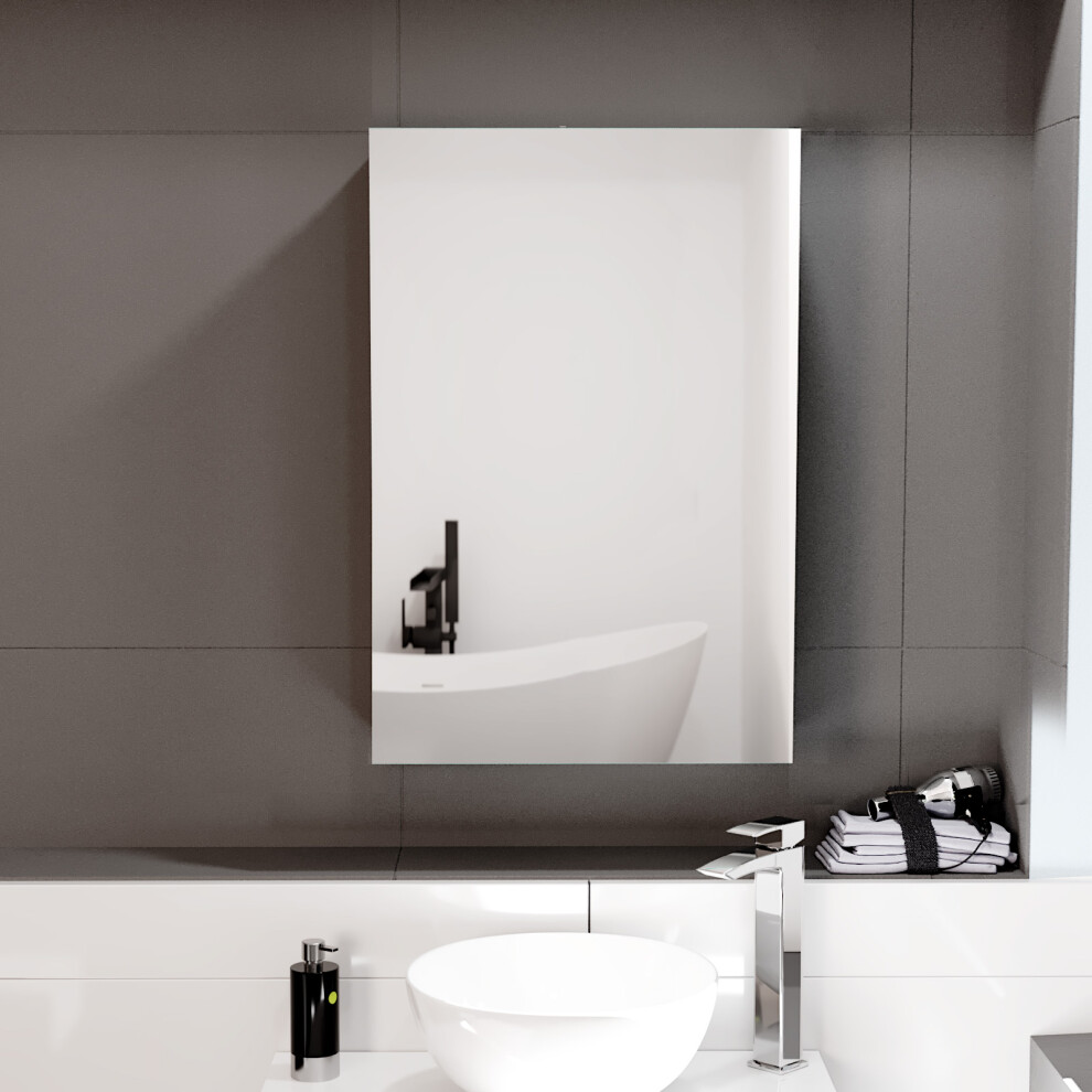 Nes Home Gloss 400Mm Bathroom Mirror Cabinet With Shelf Storage White