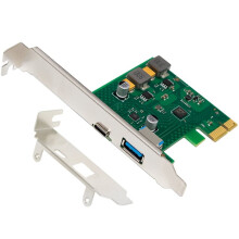 USB 3.0 PCI-E Erweiterungskarte, 2-Port Gen1 USB-A+C 3.2 Hub-Adapterkarte, Stromlose Erweiterungskarte, FL1100-Chip