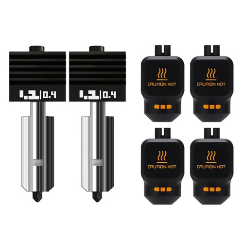 2set for  P2S Removable Hardened Steel Nozzle Hot End 0.4mm 3D Printer Replacement Hotend W/2pcs Silicone Socks