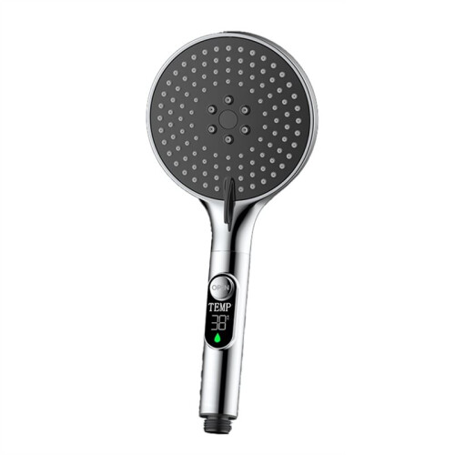 1pc Digital Temperature Display Handheld LED Shower  Water Powered Without Battery Bathroom Accessories 3 Speed