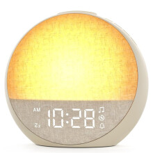 Sveglia, Macchina del Rumore Bianco con 30 Suoni Rilassanti, Luce Notturna Dimmerabile, Lampada con Luce Solare Naturale per Svegliarsi