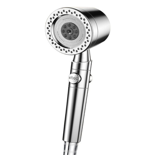 High Pressure Water Saving Filter Shower  5 Modes Handheld Shower  One Button Stop Bathroom Accessories Set