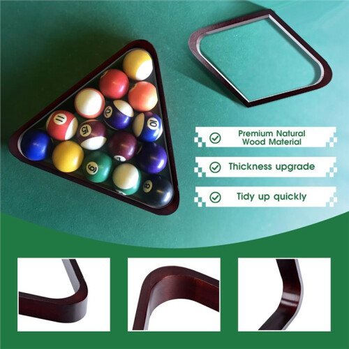 Solid Wood Pool  Triangle Rack, Pool Table  Holder Positioning Rack,2-1/4" Pool  Rack 2