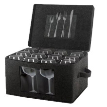 Boîte de Rangement Pliable et Écologique pour 12 Verres à Vin, Organisateur en Feutre de Style Japonais