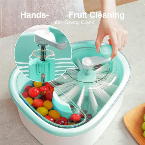 Fruit Cleaner Spinner , Large Fruit Washer Spinner, Fruit Washer Bowl, Vegetable Fruit Spinner Washer,Fruit Scrubber 1