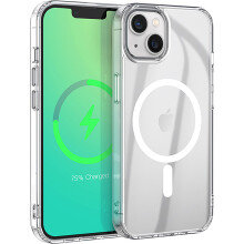 eSTUFF iPhone 14 INFINITE OSLO Magnetic Hybrid Cover - Transparent - 86% recycled plastic