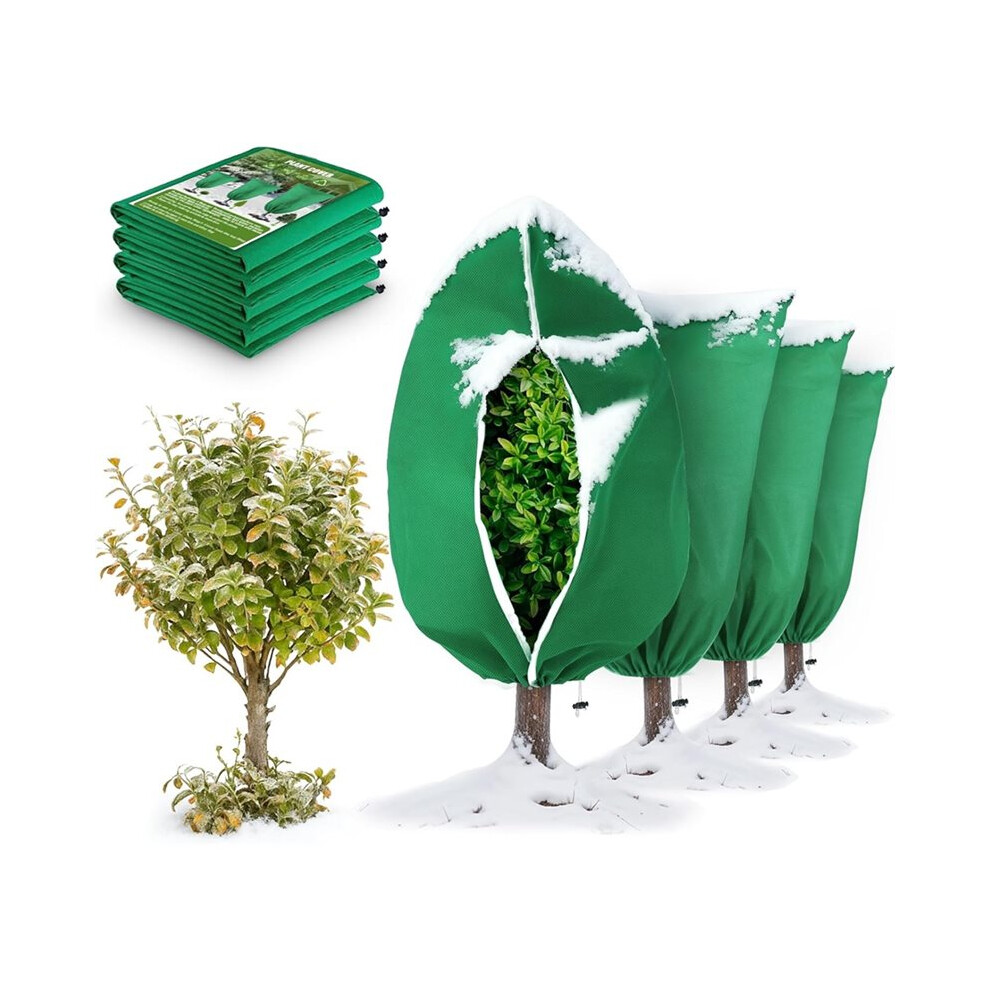 Saudism 6 Pack Plant Frost Protection Covers,Freeze Blankets With Drawstring For Winter Plant,Tree, Shrub, And Garden Protection