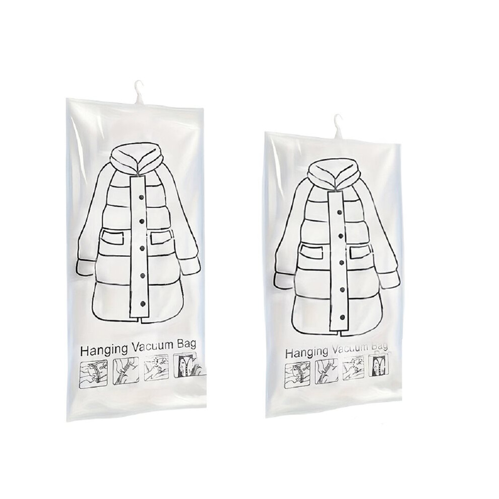 Saudism 8Pcs Hanging Vacuum Sealer Bags Compatible For Clothes,Suits, Jackets - Wardrobe Organizer With,Vacuum Storage Bags