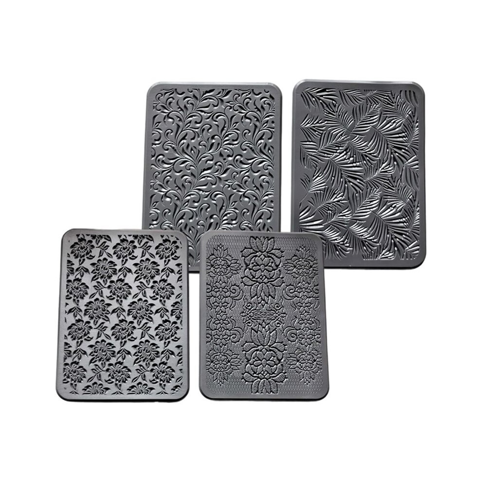 Saudism 4Pack Professional Silicone Stamping Mats For Polymer Clay Jewelry And Earring Designs