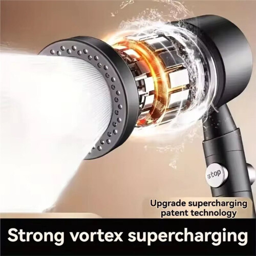 High Pressure Water Saving Filter Shower  5 Modes Handheld Shower  One Button Stop Bathroom Accessories Set 2