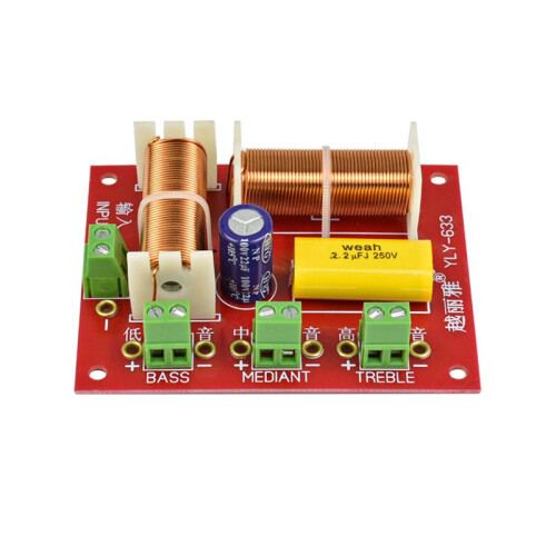 200W Audio Speaker Frequency Divider 3 Way Crossover Treble Midrange Bass Independent Crossover Speakers Filter DIY
