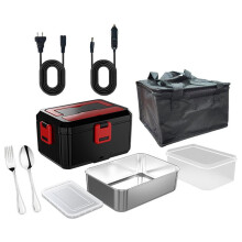 Elektrische Lunchbox mit 1,5 L Fassungsvermögen, 80 W Leistung, Kein Wasser Erforderlich, Speisenerwärmung, Tragbar, für Auto oder Zuhause,