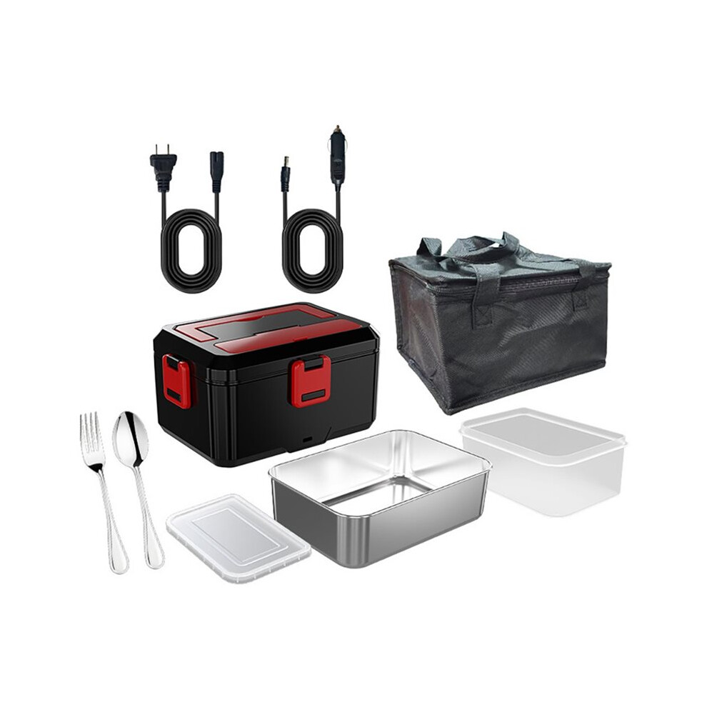 Saudism 1.5L Electric Lunch Box 80W No Water Food Heater Portable Food Heating In Cars Or Homes Leak-Proof Eu Plug