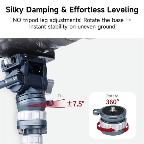 Leveling Base Tripod  3/8'' 1/4'' Screw Universal Leveling Mount Panoramic  Tiltable for DSLR Camera 1