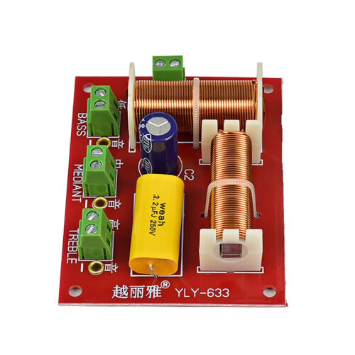 200W Audio Speaker Frequency Divider 3 Way Crossover Treble Midrange Bass Independent Crossover Speakers Filter DIY 1