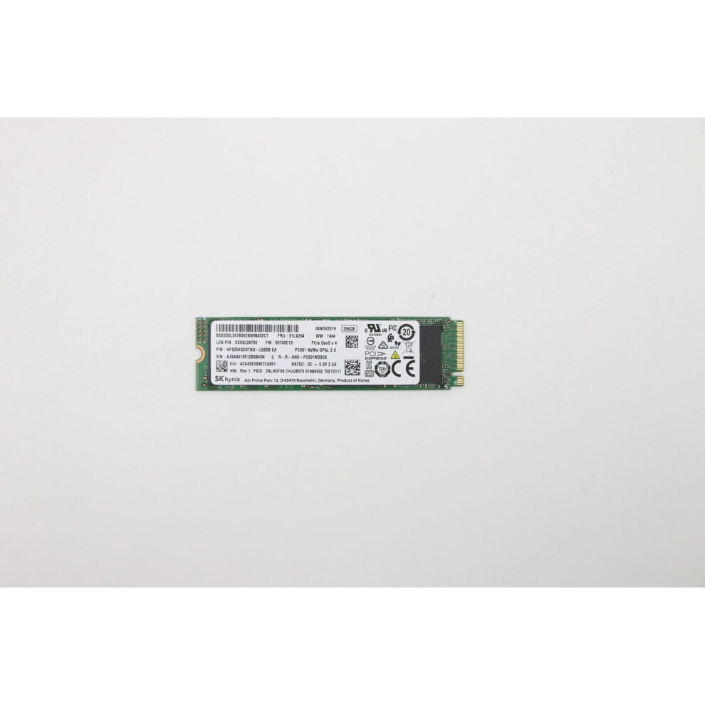 Lenovo M.2 Pcie Nvme Ssd 256Gb Capacity Up To 3000 Mb/S Read 1100 Mb/S Write Opal 2.0 Compliant Ideal For Lenovo Systems. 5706998922250