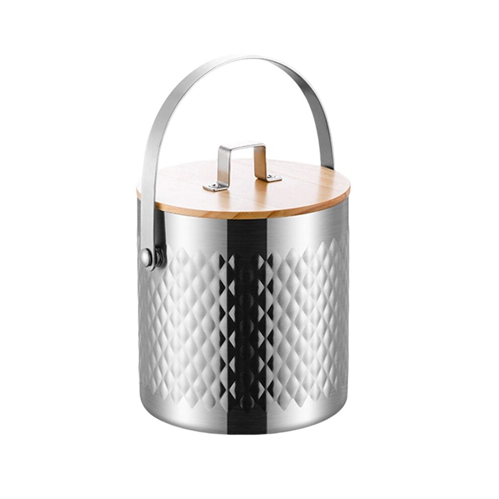 Stainless Steel Ice Bucket With Lid & Tongs, Insulated Container For Chilling Wine, Cocktails, And Beer Stainless Steel 4713372373042