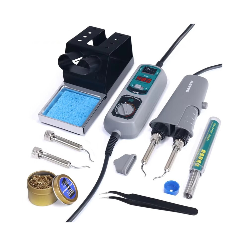 938D Portable Tweezers Soldering Station 220V Soldering Iron Station Chip Desoldering Kit Set Eu Plug 6032371608893