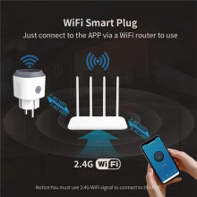 Tuya WiFi Enchufe Inteligente WiFi de 20 A con Control de Potencia, Temporizador y Control por Voz para Alexa, y Alice (Enchufe Europeo)