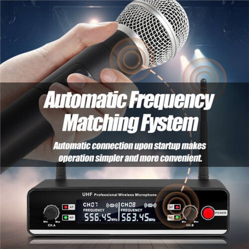 One-to-Two Wireless Microphone,Professional Handheld Microphone , for Home Meetings, Singing, and Performances 1