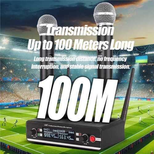One-to-Two Wireless Microphone,Professional Handheld Microphone , for Home Meetings, Singing, and Performances 2