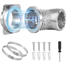 Kit de Raccordement Rapide Magnétique pour Sécheuse de 10 cm (4 Po), Tuyau de 1 M (3,3 Pi), Fixation Magnétique, Joint Étanche et Raccord Mural